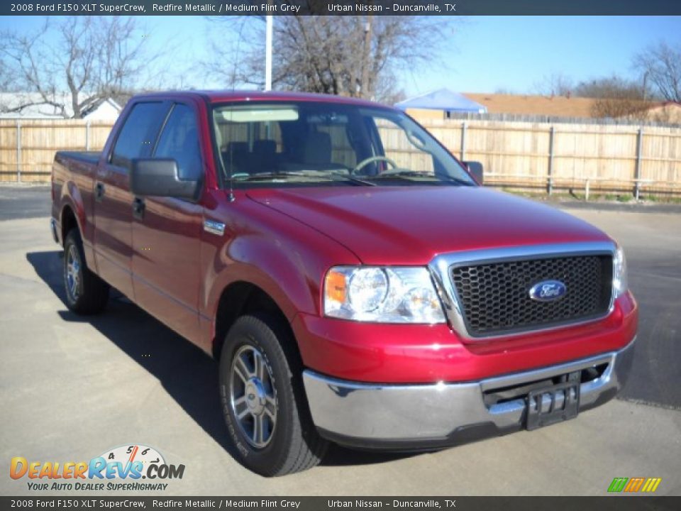 2008 Ford F150 XLT SuperCrew Redfire Metallic / Medium Flint Grey Photo #3