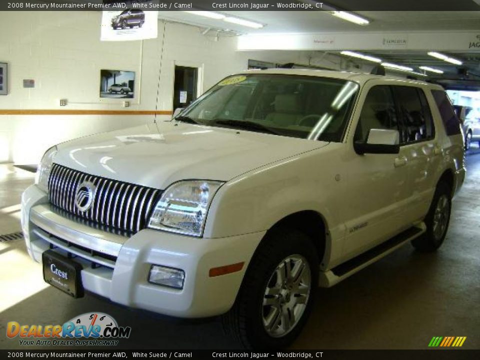 2008 Mercury Mountaineer Premier AWD White Suede / Camel Photo #2