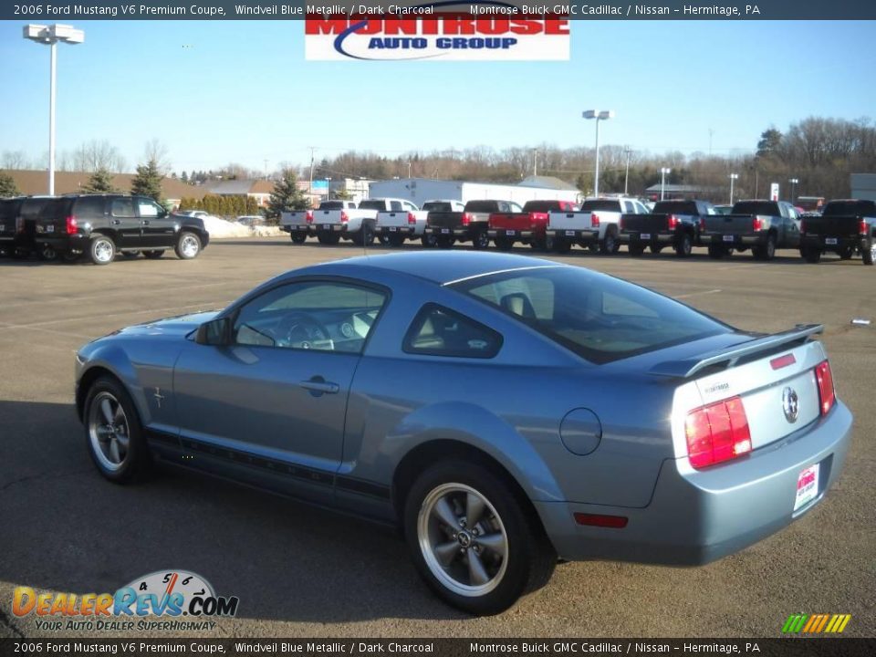2006 Ford Mustang V6 Premium Coupe Windveil Blue Metallic / Dark Charcoal Photo #6