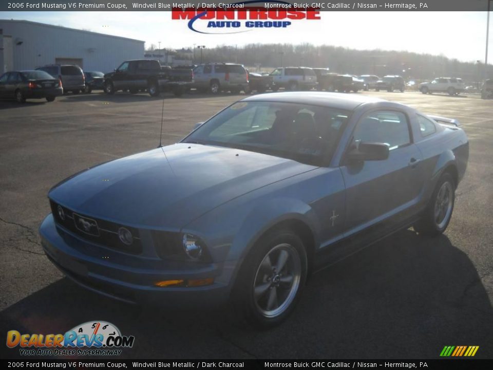 2006 Ford Mustang V6 Premium Coupe Windveil Blue Metallic / Dark Charcoal Photo #18