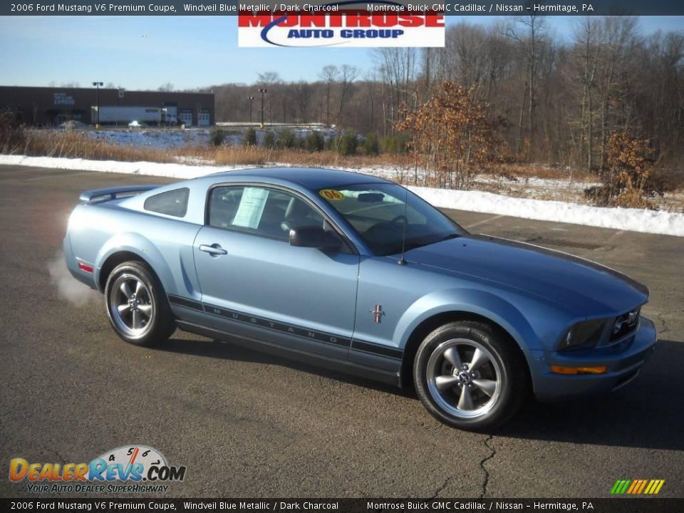 2006 Ford Mustang V6 Premium Coupe Windveil Blue Metallic / Dark Charcoal Photo #21