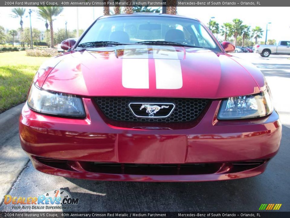 2004 Ford Mustang V6 Coupe 40th Anniversary Crimson Red Metallic / Medium Parchment Photo #3