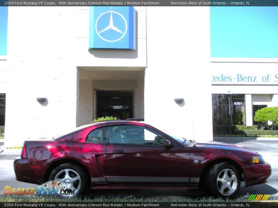 2004 Ford Mustang V6 Coupe 40th Anniversary Crimson Red Metallic / Medium Parchment Photo #5