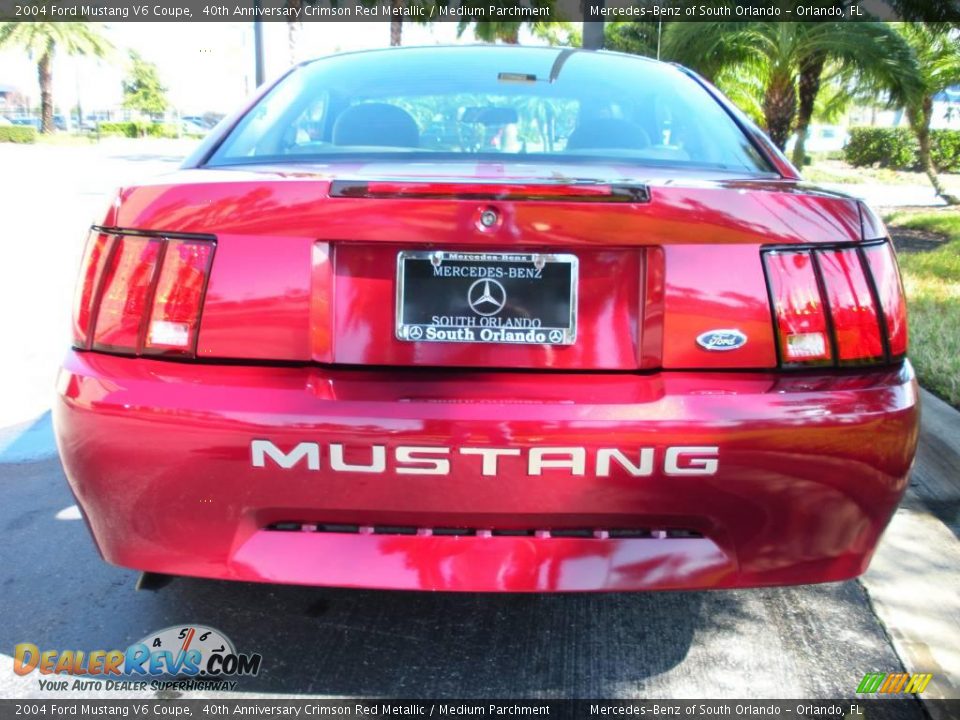 2004 Ford Mustang V6 Coupe 40th Anniversary Crimson Red Metallic / Medium Parchment Photo #7