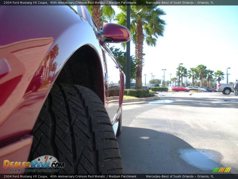 2004 Ford Mustang V6 Coupe 40th Anniversary Crimson Red Metallic / Medium Parchment Photo #11