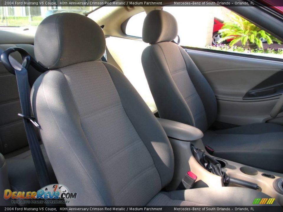 2004 Ford Mustang V6 Coupe 40th Anniversary Crimson Red Metallic / Medium Parchment Photo #16
