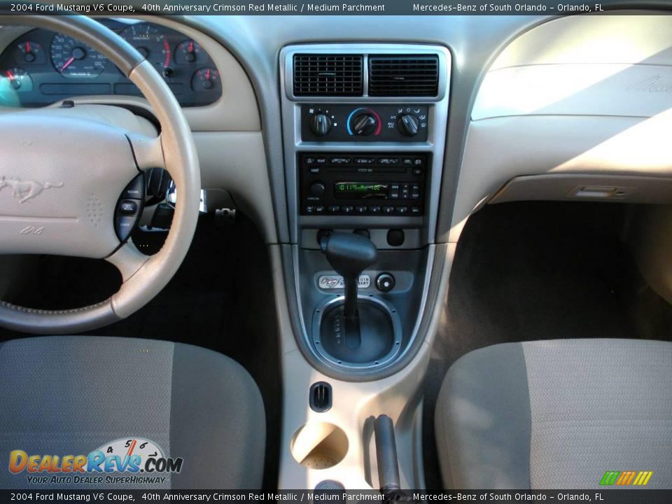 2004 Ford Mustang V6 Coupe 40th Anniversary Crimson Red Metallic / Medium Parchment Photo #18