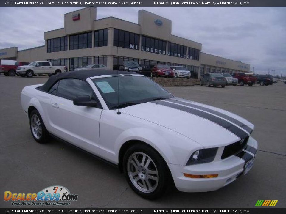 2005 Ford Mustang V6 Premium Convertible Performance White / Red Leather Photo #1