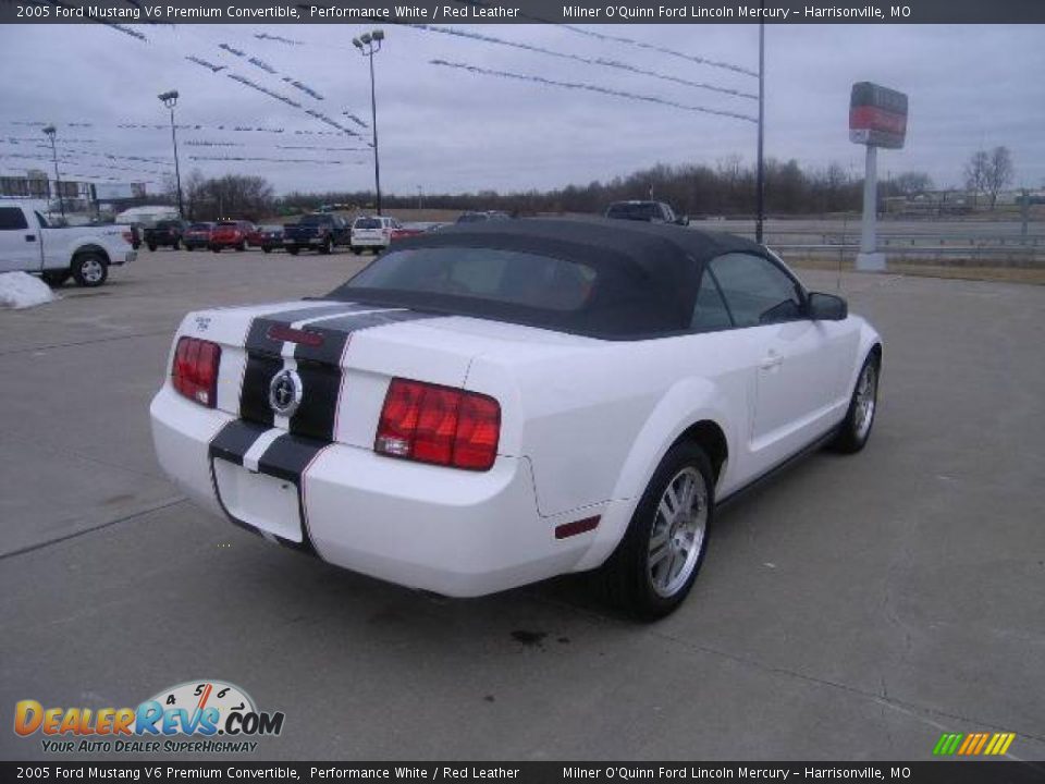 2005 Ford Mustang V6 Premium Convertible Performance White / Red Leather Photo #3