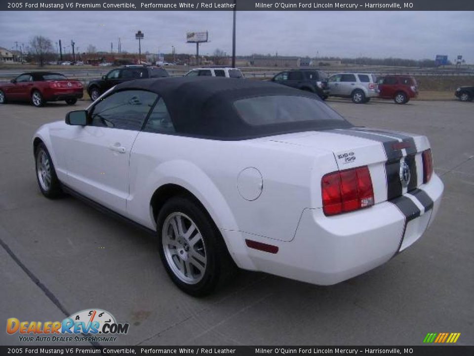 2005 Ford Mustang V6 Premium Convertible Performance White / Red Leather Photo #5