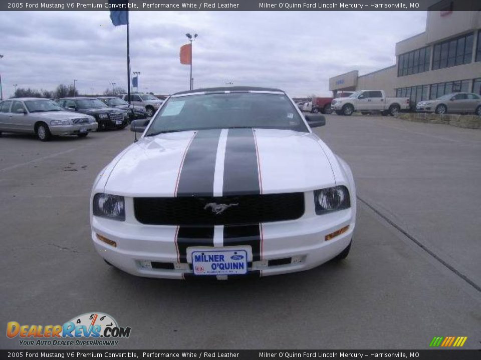 2005 Ford Mustang V6 Premium Convertible Performance White / Red Leather Photo #8