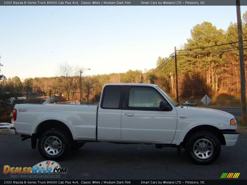 2003 Mazda B-Series Truck B4000 Cab Plus 4x4 Classic White / Medium Dark Flint Photo #1