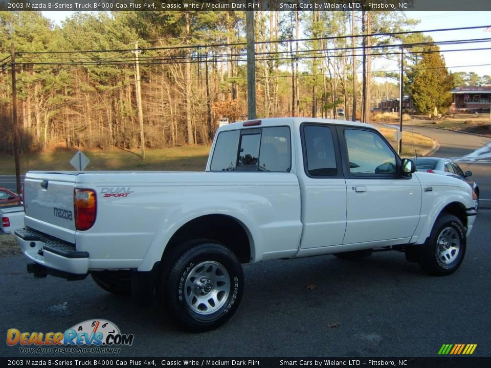 2003 Mazda B-Series Truck B4000 Cab Plus 4x4 Classic White / Medium Dark Flint Photo #4
