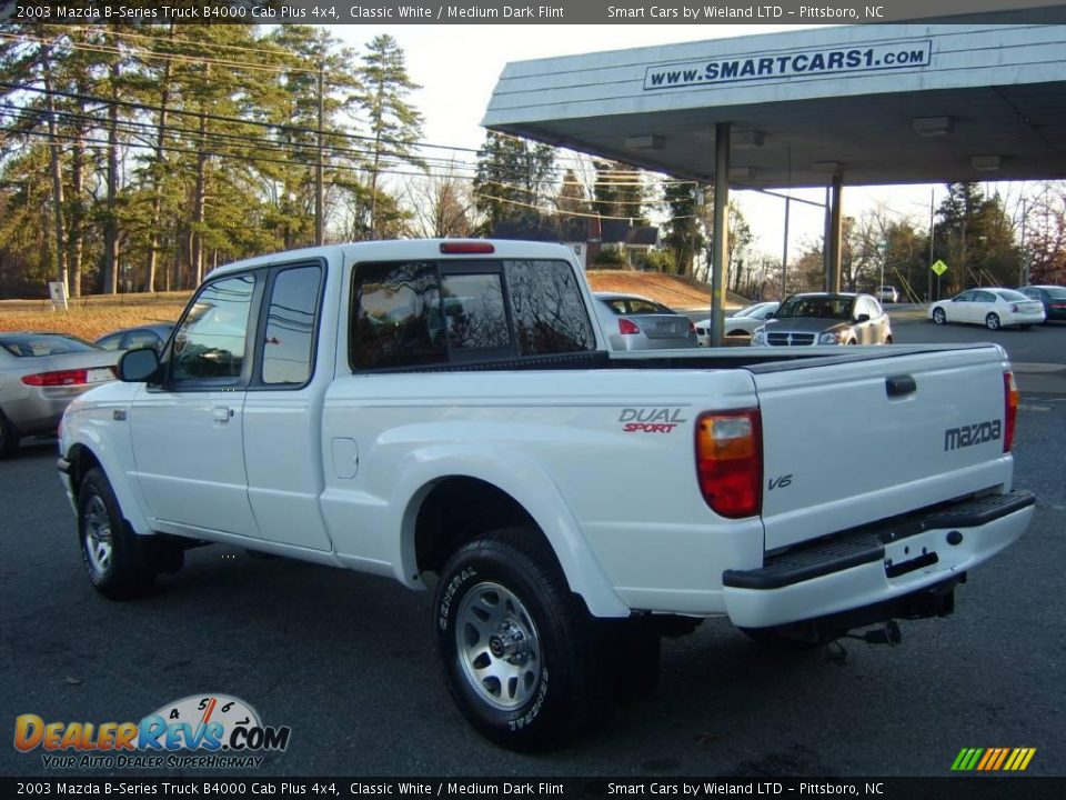 2003 Mazda B-Series Truck B4000 Cab Plus 4x4 Classic White / Medium Dark Flint Photo #6