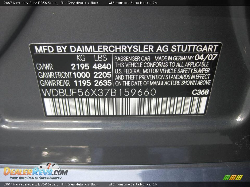 2007 Mercedes-Benz E 350 Sedan Flint Grey Metallic / Black Photo #25