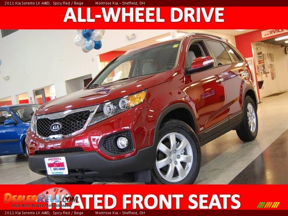 2011 Kia Sorento LX AWD Spicy Red / Beige Photo #1
