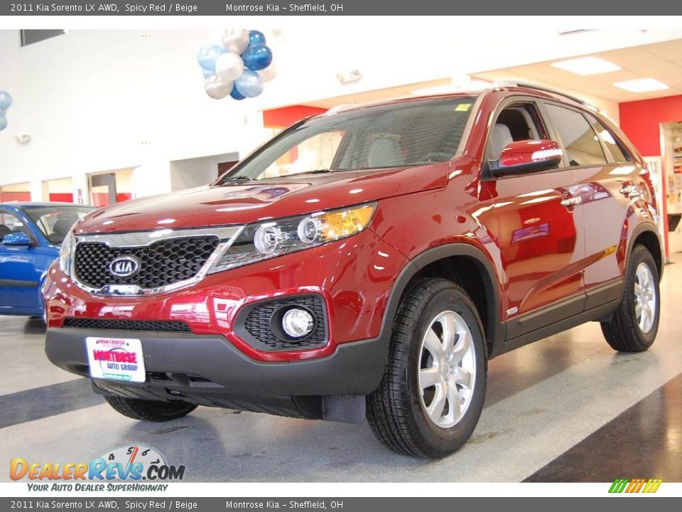 2011 Kia Sorento LX AWD Spicy Red / Beige Photo #2
