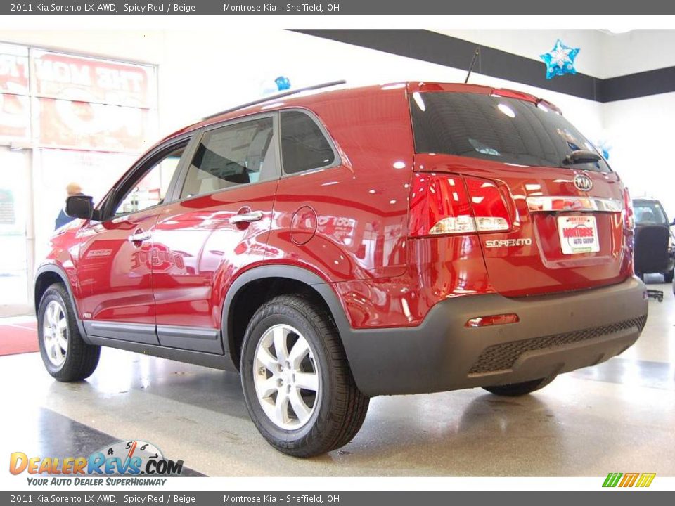2011 Kia Sorento LX AWD Spicy Red / Beige Photo #4