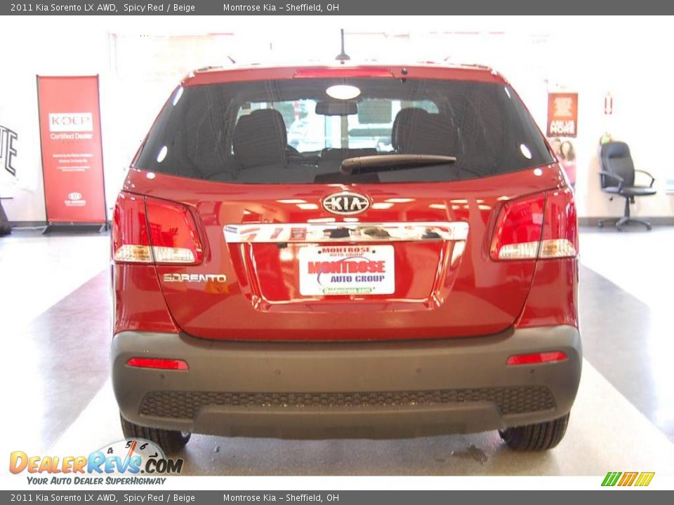 2011 Kia Sorento LX AWD Spicy Red / Beige Photo #5