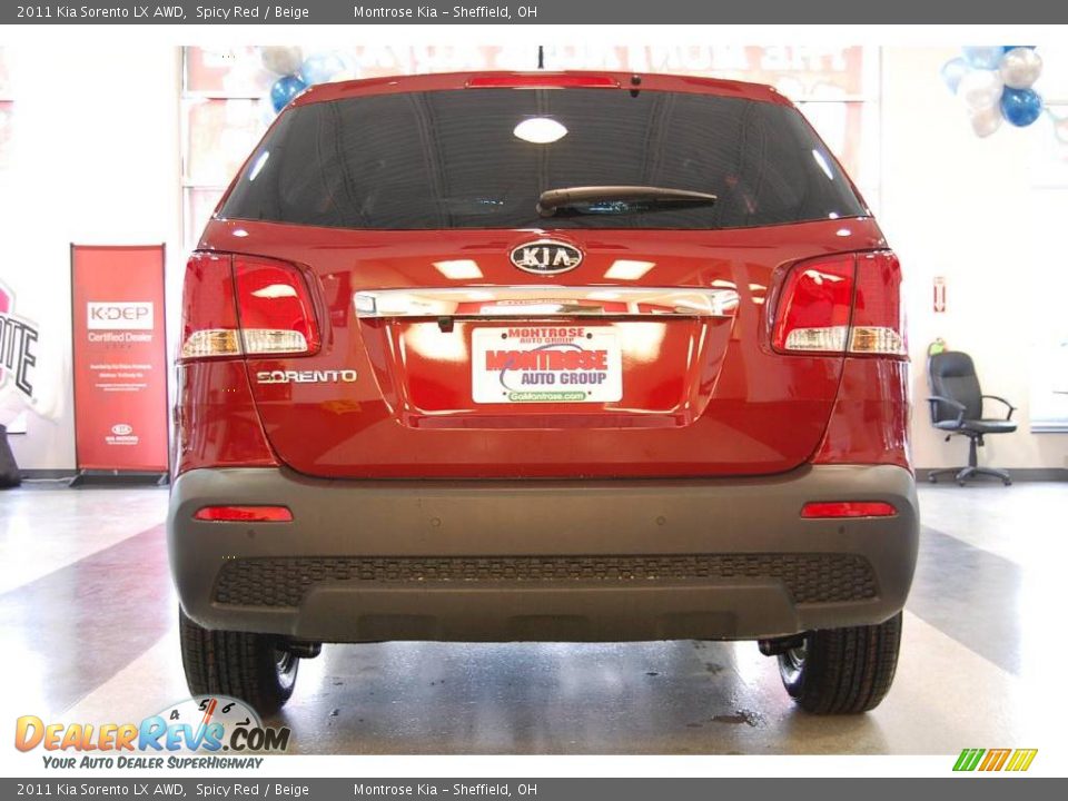 2011 Kia Sorento LX AWD Spicy Red / Beige Photo #6