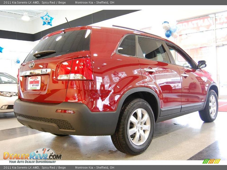 2011 Kia Sorento LX AWD Spicy Red / Beige Photo #7