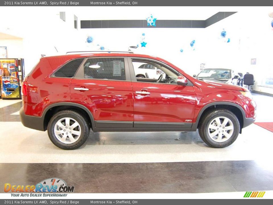 2011 Kia Sorento LX AWD Spicy Red / Beige Photo #8