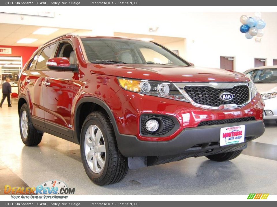 2011 Kia Sorento LX AWD Spicy Red / Beige Photo #9