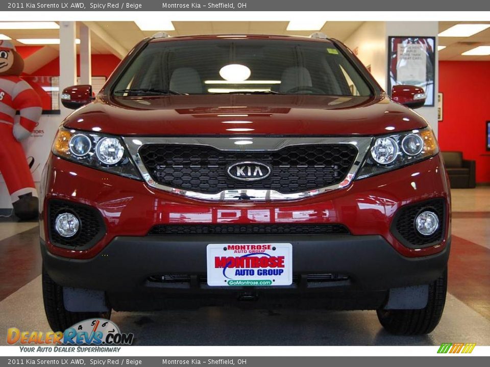 2011 Kia Sorento LX AWD Spicy Red / Beige Photo #11
