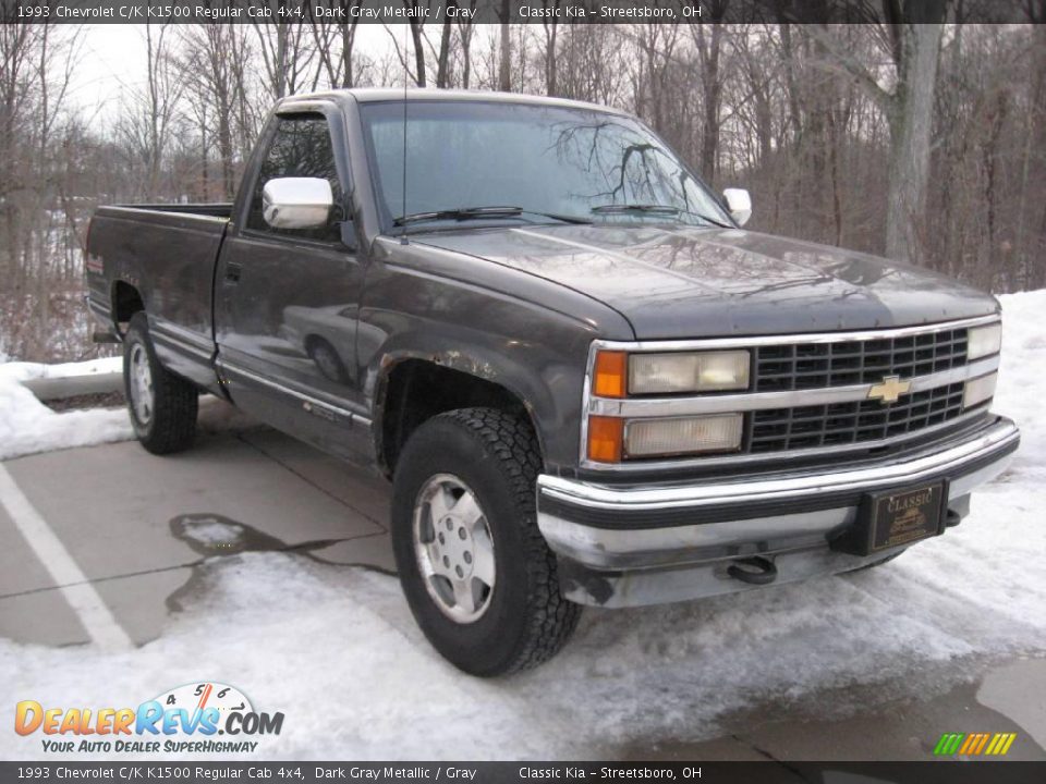 1993 Chevrolet C/K K1500 Regular Cab 4x4 Dark Gray Metallic / Gray Photo #3