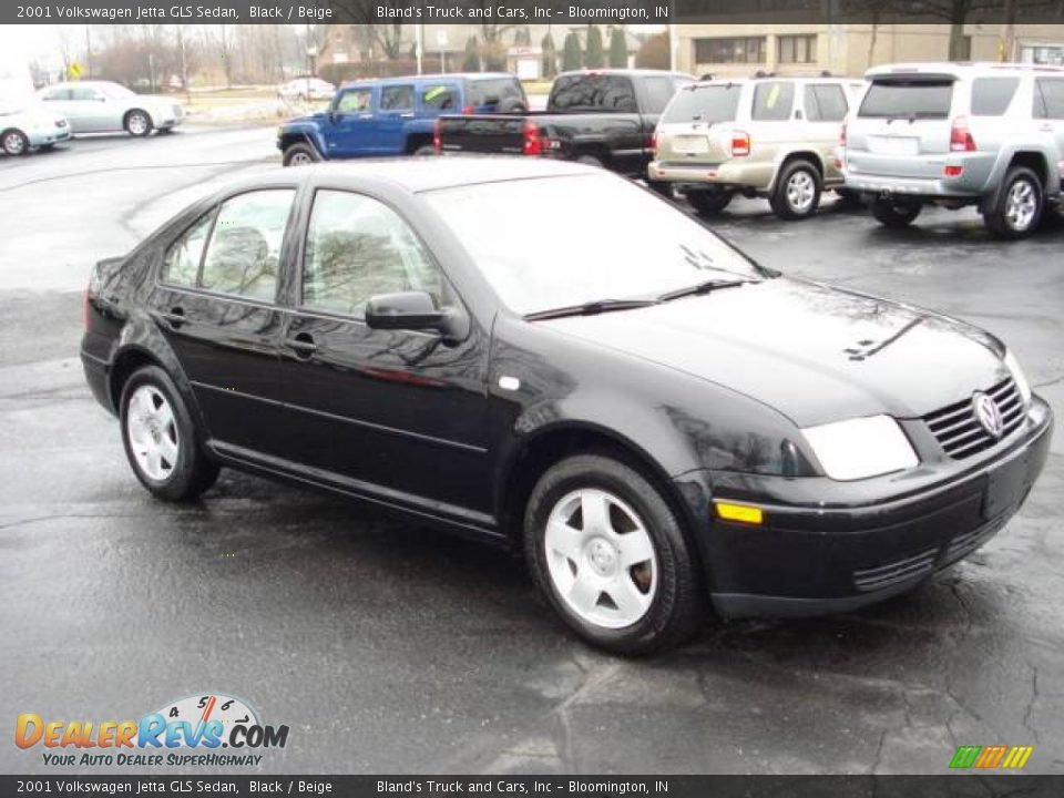 2001 Volkswagen Jetta GLS Sedan Black / Beige Photo #3