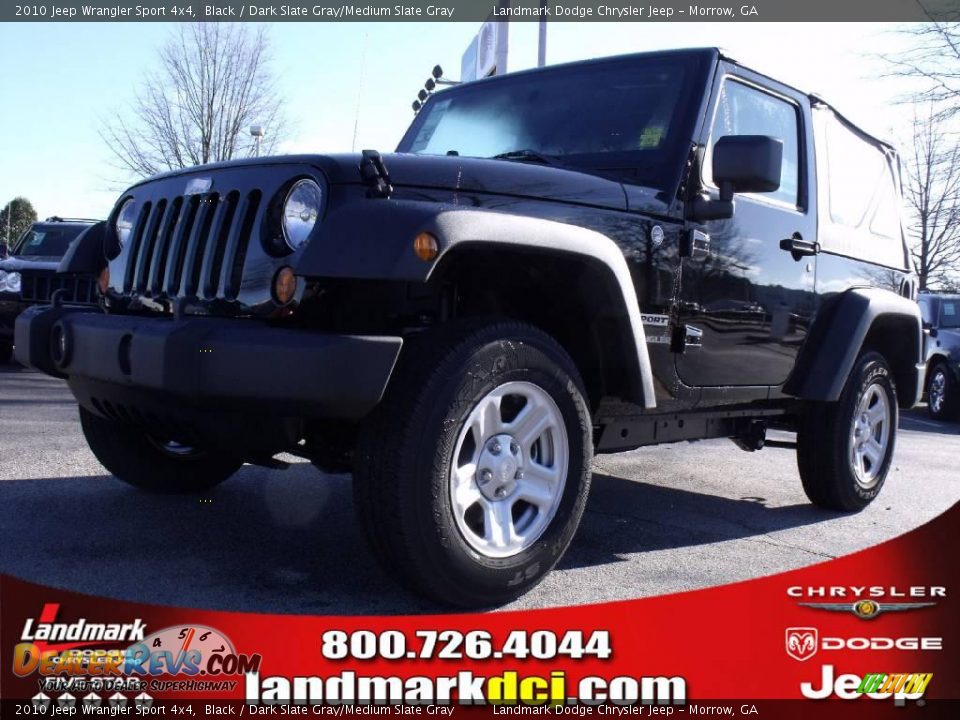 2010 Jeep Wrangler Sport 4x4 Black / Dark Slate Gray/Medium Slate Gray Photo #1