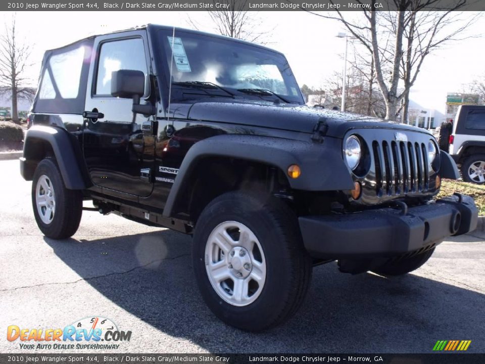 2010 Jeep Wrangler Sport 4x4 Black / Dark Slate Gray/Medium Slate Gray Photo #4