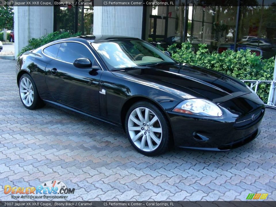 2007 Jaguar XK XK8 Coupe Ebony Black / Caramel Photo #3