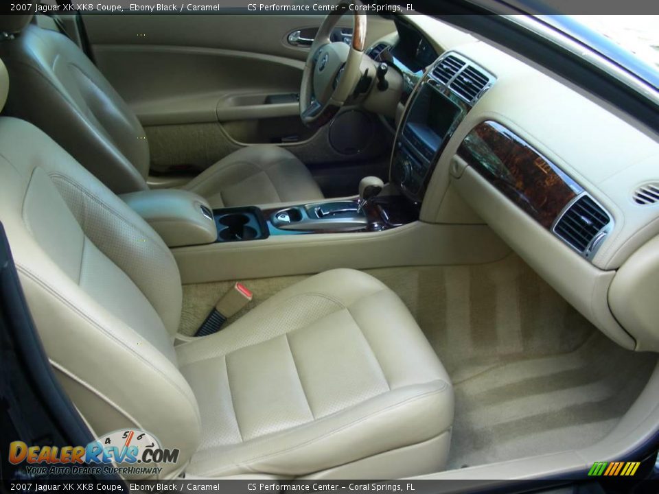 2007 Jaguar XK XK8 Coupe Ebony Black / Caramel Photo #22
