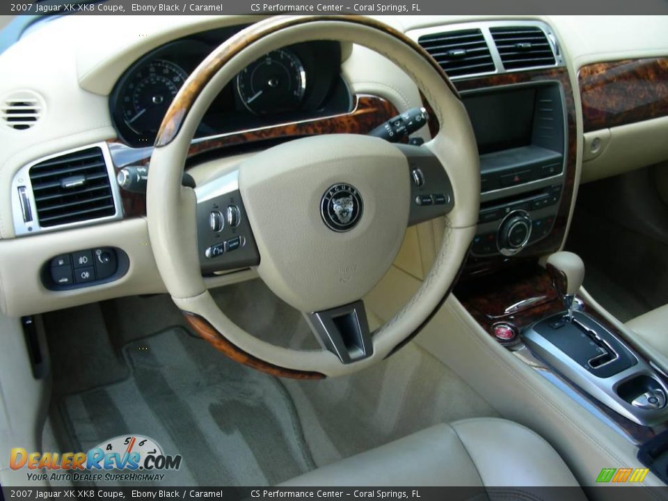 2007 Jaguar XK XK8 Coupe Ebony Black / Caramel Photo #26