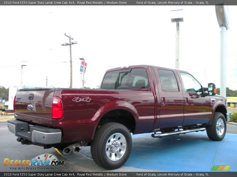 2010 Ford F250 Super Duty Lariat Crew Cab 4x4 Royal Red Metallic / Medium Stone Photo #3