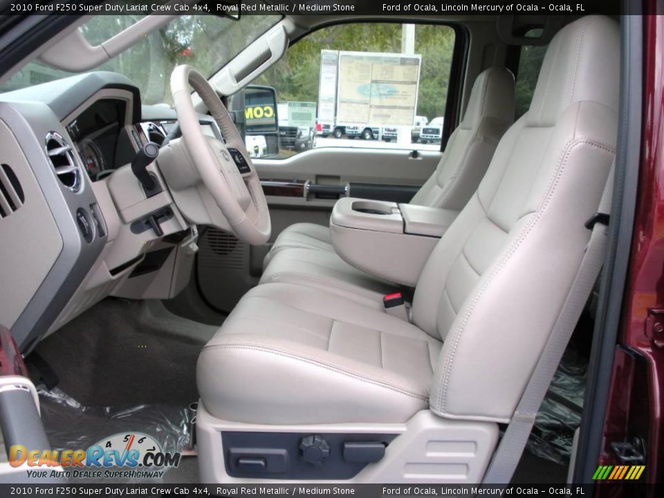 2010 Ford F250 Super Duty Lariat Crew Cab 4x4 Royal Red Metallic / Medium Stone Photo #4