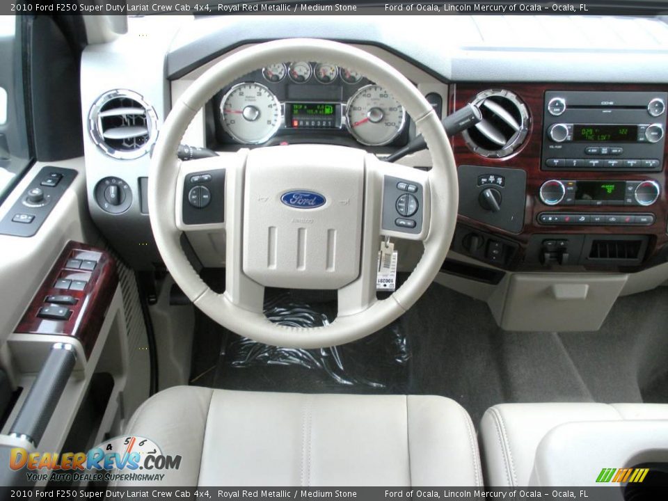 2010 Ford F250 Super Duty Lariat Crew Cab 4x4 Royal Red Metallic / Medium Stone Photo #6