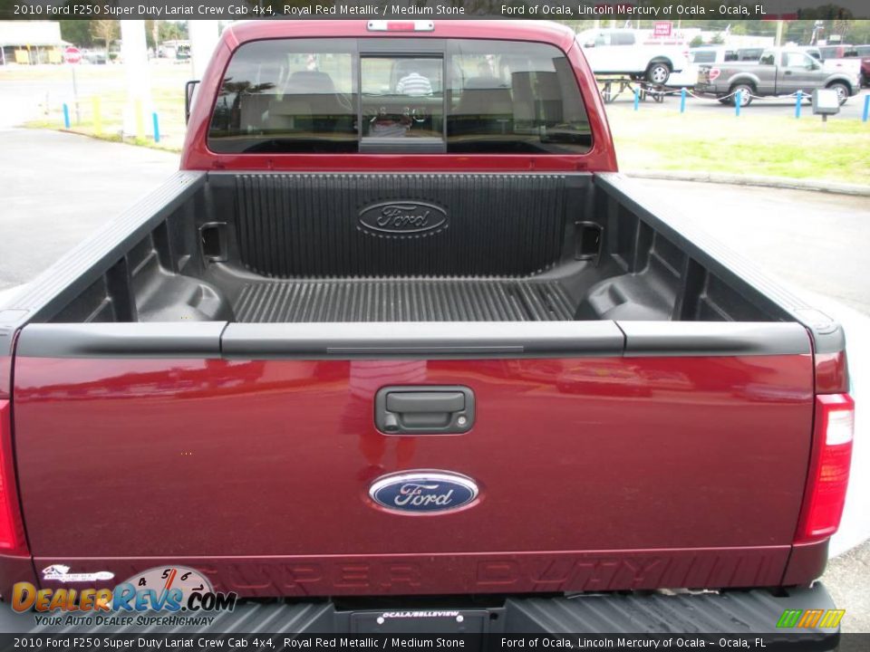 2010 Ford F250 Super Duty Lariat Crew Cab 4x4 Royal Red Metallic / Medium Stone Photo #9