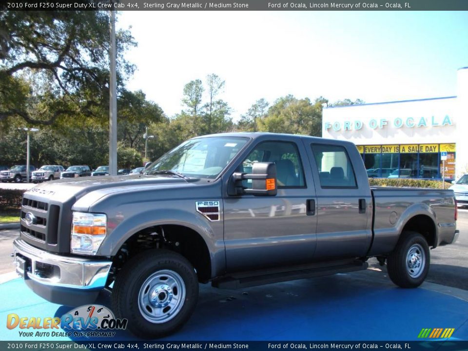 2010 Ford F250 Super Duty XL Crew Cab 4x4 Sterling Gray Metallic / Medium Stone Photo #1