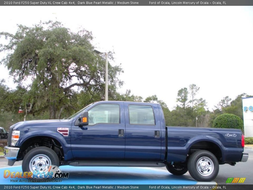 2010 Ford F250 Super Duty XL Crew Cab 4x4 Dark Blue Pearl Metallic / Medium Stone Photo #2