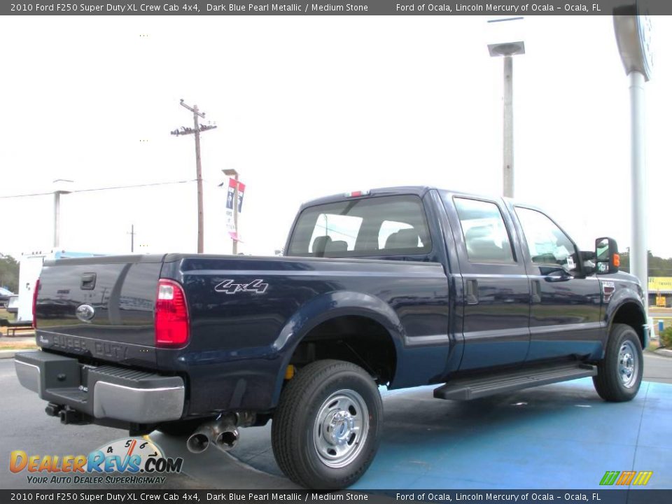 2010 Ford F250 Super Duty XL Crew Cab 4x4 Dark Blue Pearl Metallic / Medium Stone Photo #3