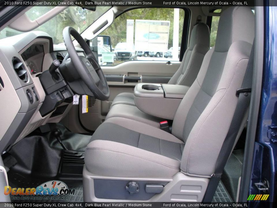 2010 Ford F250 Super Duty XL Crew Cab 4x4 Dark Blue Pearl Metallic / Medium Stone Photo #4