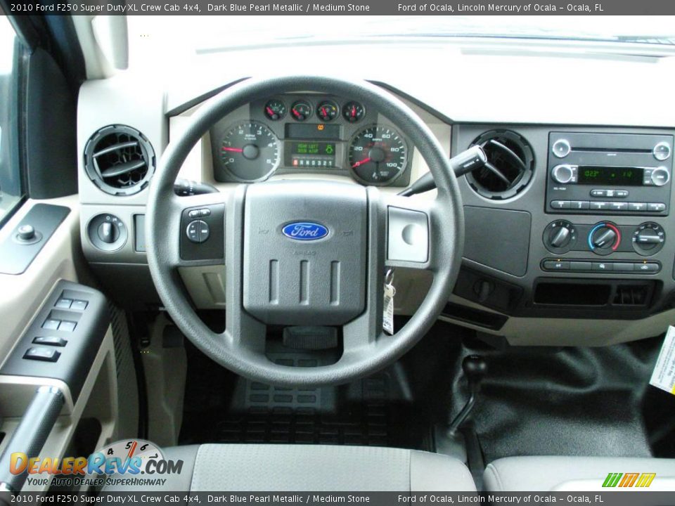 2010 Ford F250 Super Duty XL Crew Cab 4x4 Dark Blue Pearl Metallic / Medium Stone Photo #6