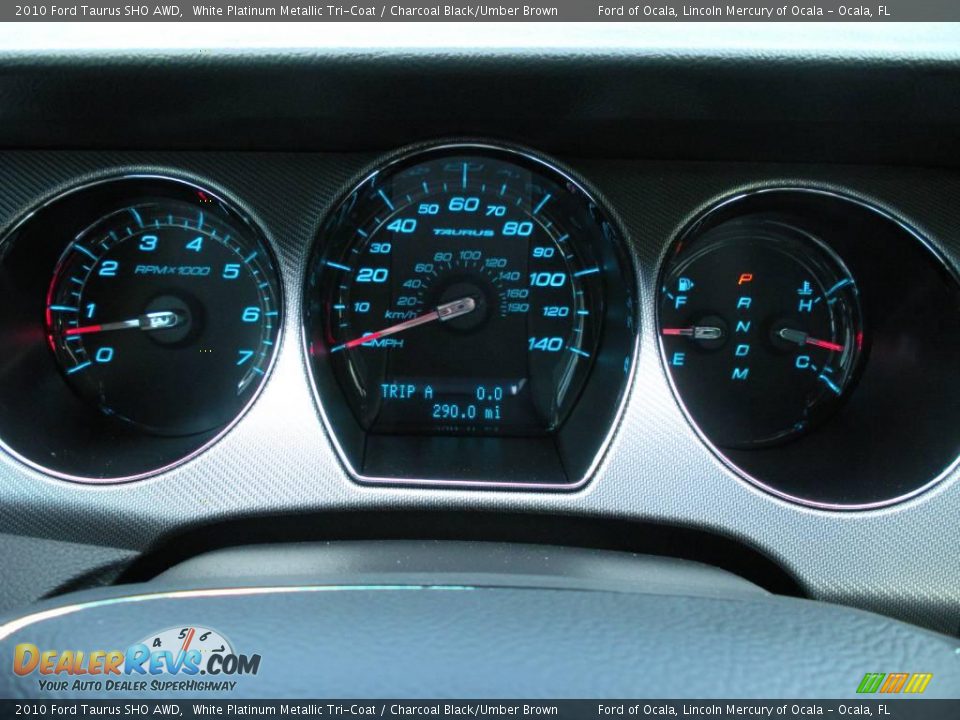2010 Ford Taurus SHO AWD White Platinum Metallic Tri-Coat / Charcoal Black/Umber Brown Photo #10