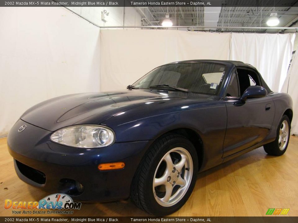 2002 Mazda MX-5 Miata Roadster Midnight Blue Mica / Black Photo #1
