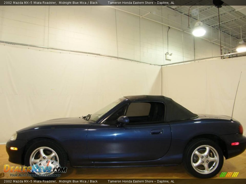 2002 Mazda MX-5 Miata Roadster Midnight Blue Mica / Black Photo #2