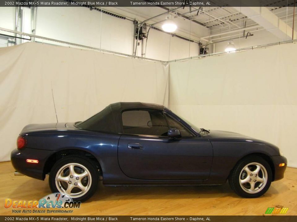 2002 Mazda MX-5 Miata Roadster Midnight Blue Mica / Black Photo #6