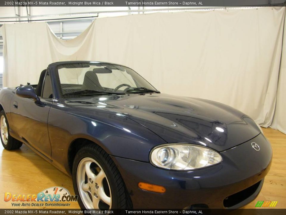 2002 Mazda MX-5 Miata Roadster Midnight Blue Mica / Black Photo #17