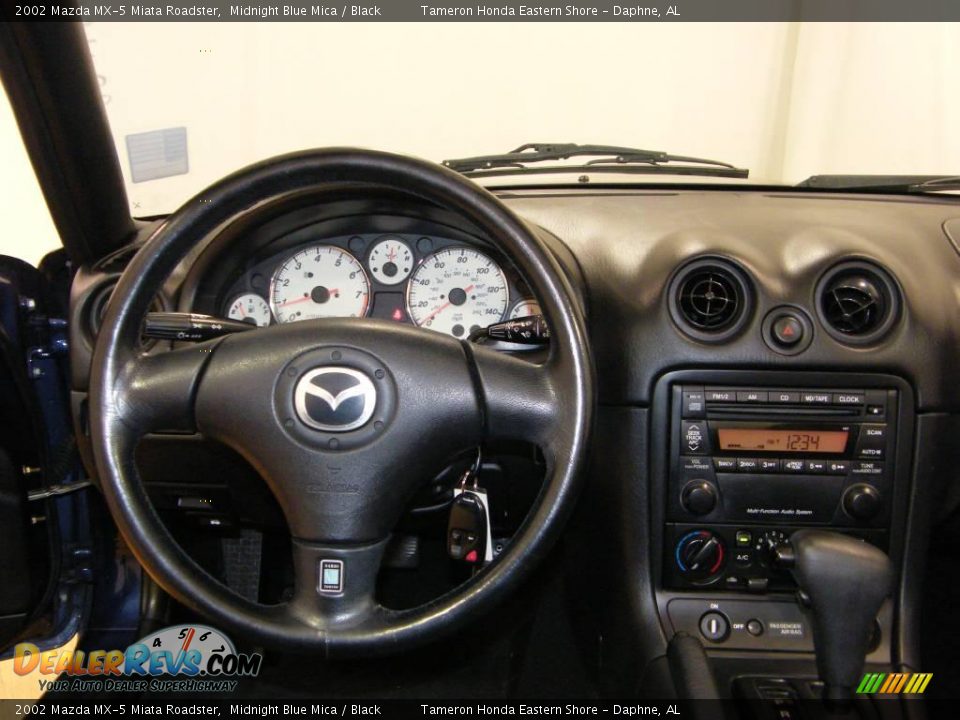 2002 Mazda MX-5 Miata Roadster Midnight Blue Mica / Black Photo #25